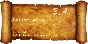 Beller Anina névjegykártya